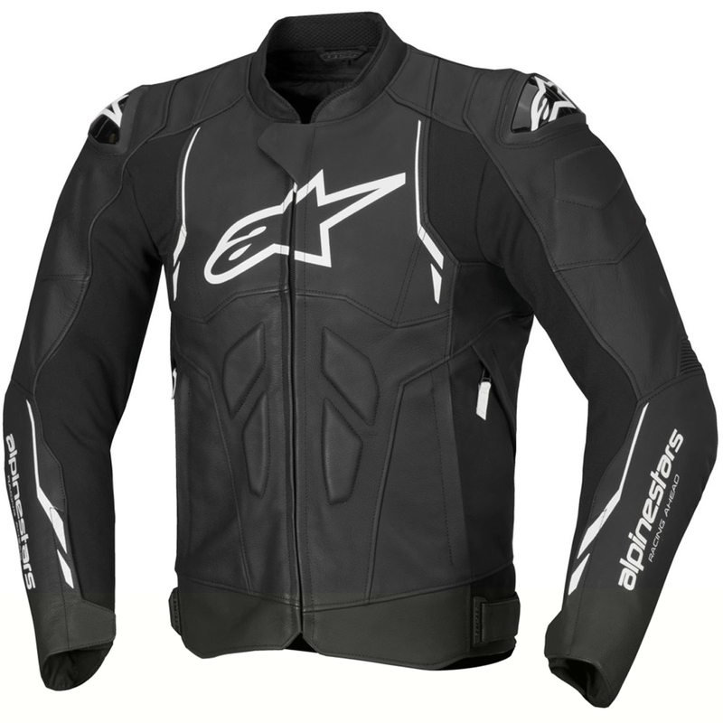 Kurtka motocyklowa skórzana Alpinestars Dusk czarno-biała