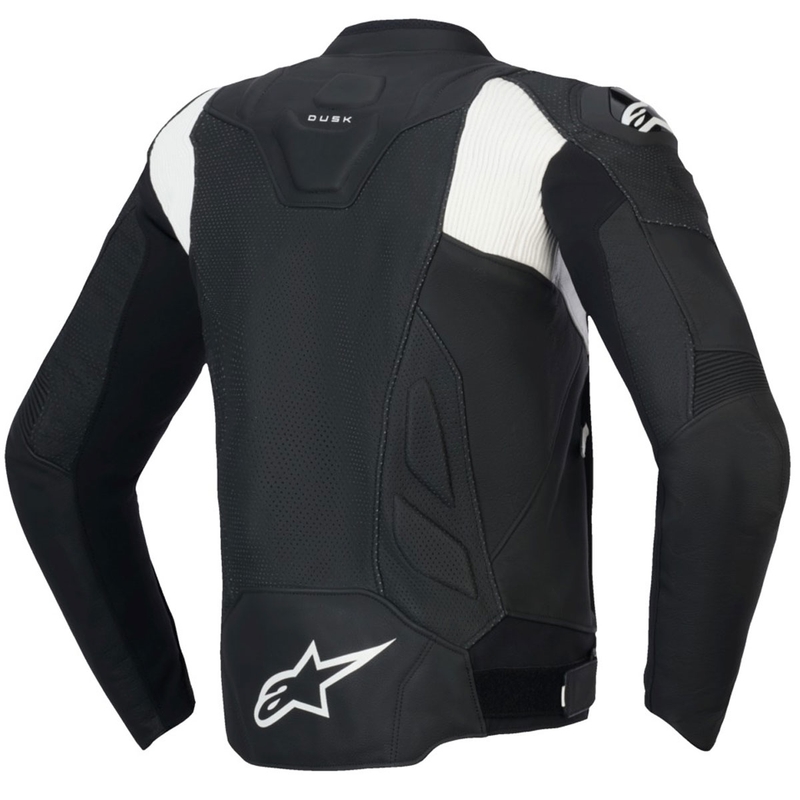 Kurtka motocyklowa skórzana Alpinestars Dusk Airflow czarno-biała