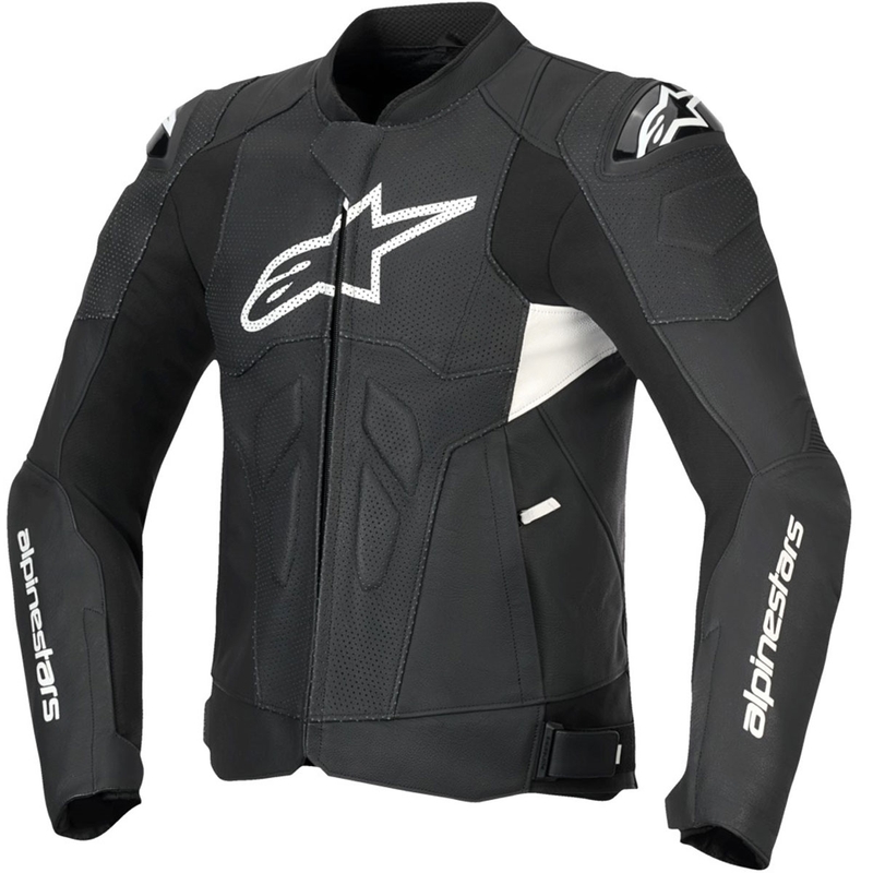 Kurtka motocyklowa skórzana Alpinestars Dusk Airflow czarno-biała