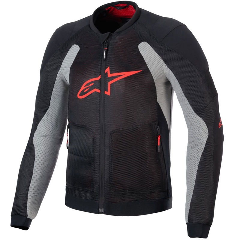 Kurtka motocyklowa Alpinestars TROOP-AIR czarno-jasnoszara-czerwona