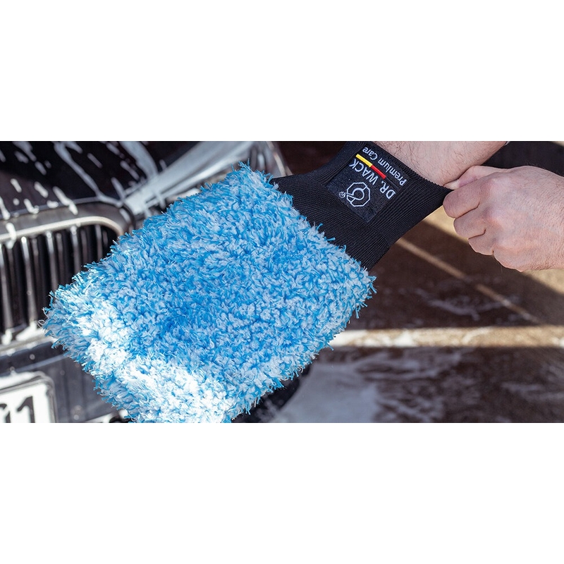 Rękawice do mycia z mikrofibry Dr. Wack Wash mitt niebieskie