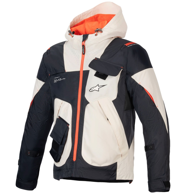Kurtka motocyklowa Alpinestars MOGRESS AIR czarno-migdałowo-pomarańczowa