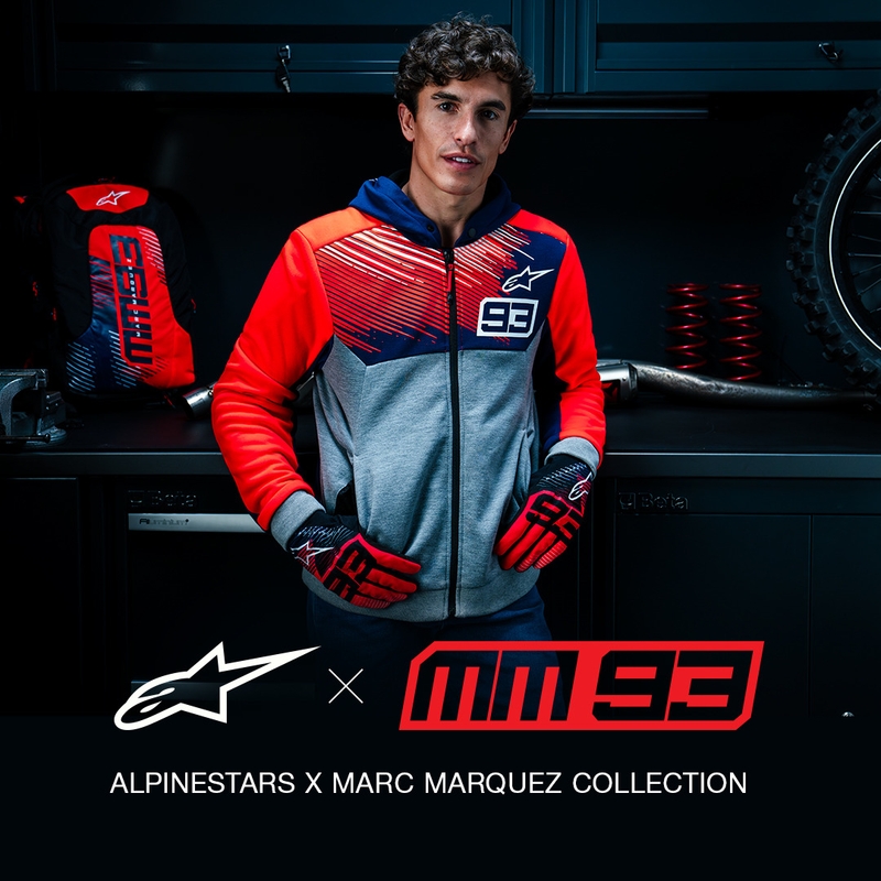 Alpinestars Chrome V2 Sport Hoodie MM93 kolekcja jasnoszara-niebiesko-fluo czerwona