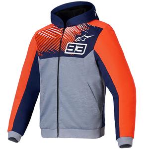 Alpinestars Chrome V2 Sport Hoodie MM93 kolekcja jasnoszara-niebiesko-fluo czerwona