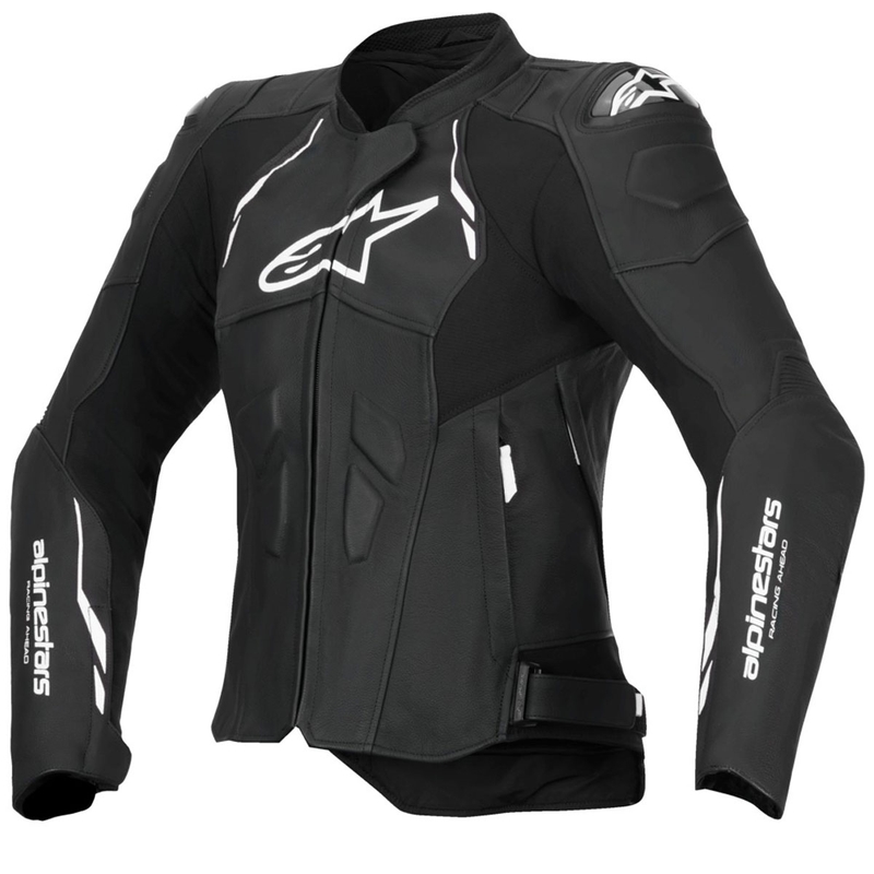 Kurtka motocyklowa skórzana damska Alpinestars Stella Dusk czarno-biała