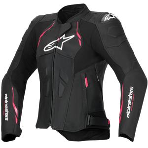 Kurtka motocyklowa skórzana damska Alpinestars Stella Dusk czarno-różowo-biała