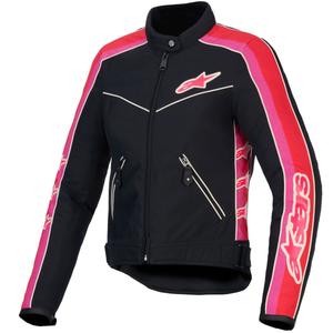 Kurtka motocyklowa damska Alpinestars Stella T-Dyno wodoodporna czarno-czerwono-różowa