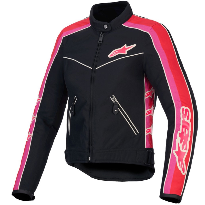 Kurtka motocyklowa damska Alpinestars Stella T-Dyno wodoodporna czarno-czerwono-różowa