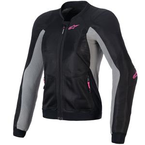 Kurtka motocyklowa damska Alpinestars STELLA TROOP-AIR czarno-szaro-fluo różowa