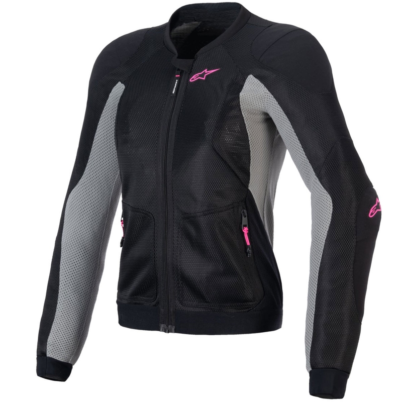 Kurtka motocyklowa damska Alpinestars STELLA TROOP-AIR czarno-szaro-fluo różowa