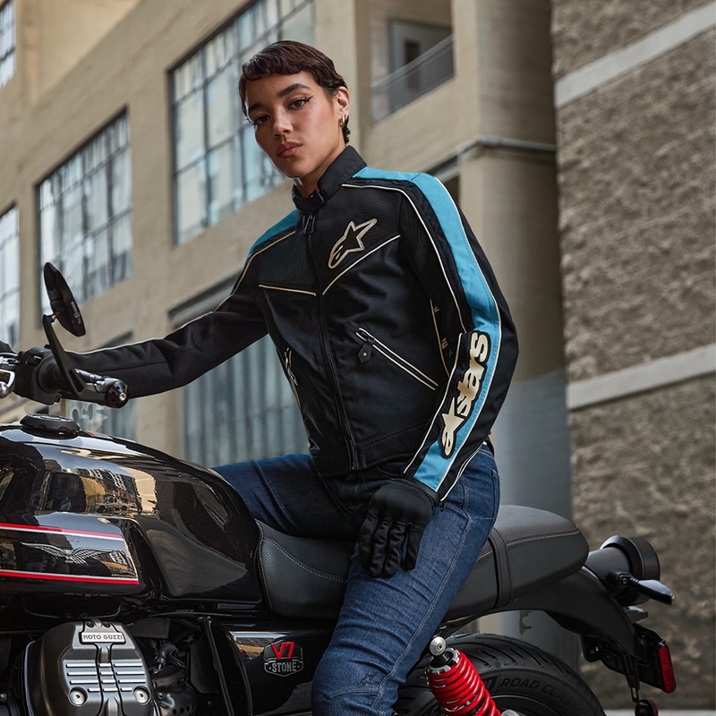 Kurtka motocyklowa damska Alpinestars STELLA T-DYNO AIR czarno-jasnoniebiesko-beżowa