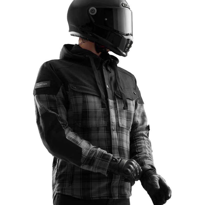 Koszulka motocyklowa Rebelhorn Shifter czarno-szara