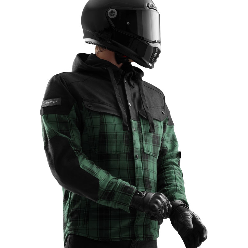 Koszulka motocyklowa Rebelhorn Shifter czarno-zielona