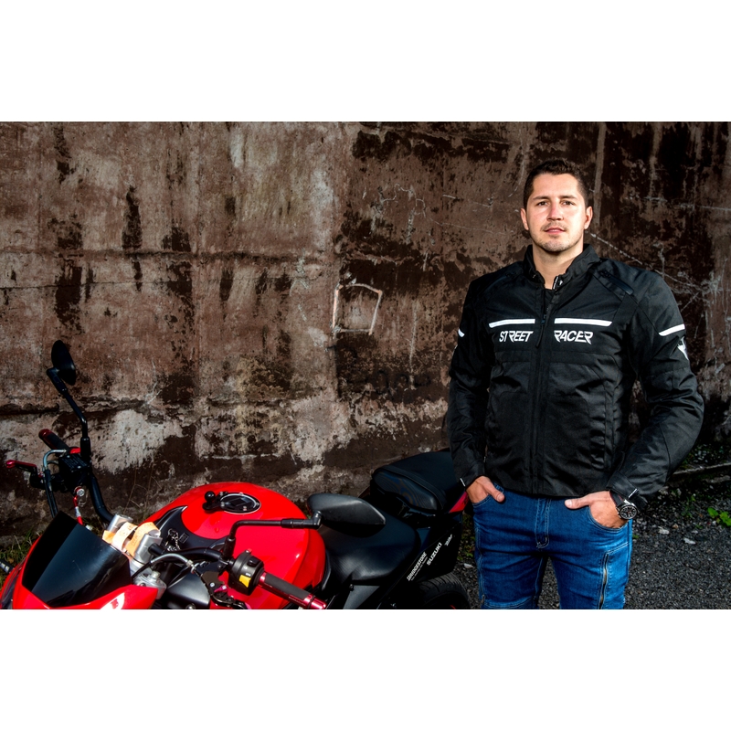 Kurtka motocyklowa Street Racer Definit czarno - biała wyprzedaż