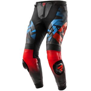Spodnie motocyklowe skórzane Rebelhorn Inferno czarno-niebiesko-biało-czerwone