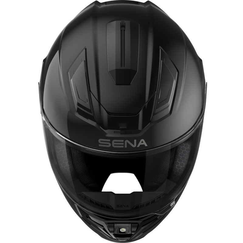 Kask motocyklowy integralny SENA z zestawem słuchawkowym Phantom, czarny połysk