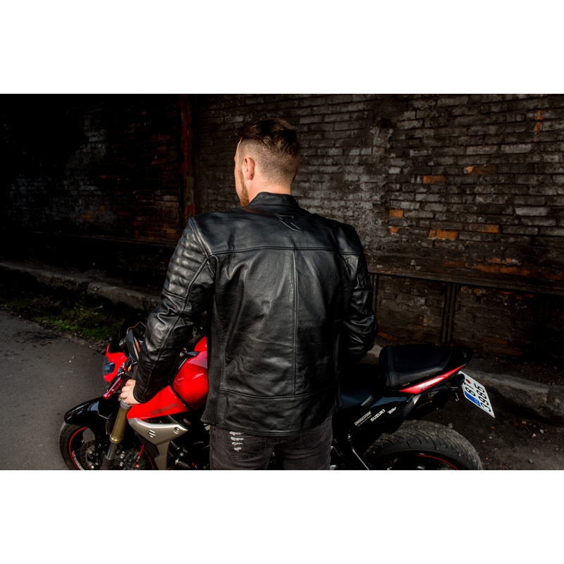 Skórzana kurtka motocyklowa Street Racer Spirit czarna