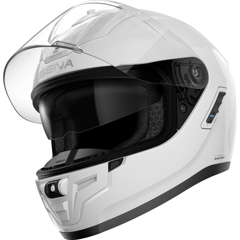 SENA kask motocyklowy integralny z zestawem słuchawkowym Phantom, biały