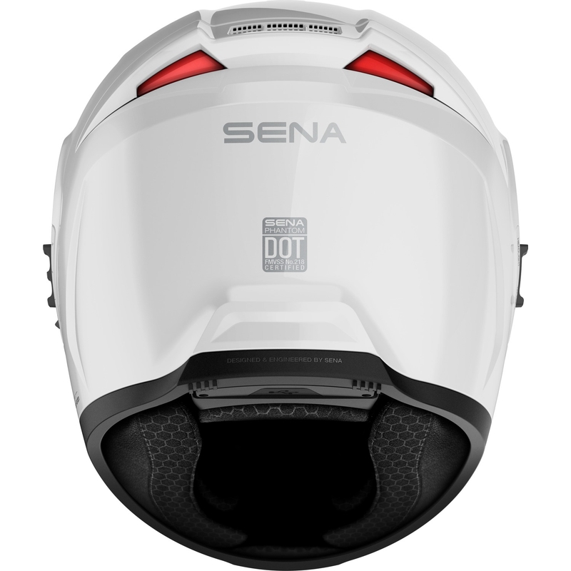 SENA kask motocyklowy integralny z zestawem słuchawkowym Phantom, biały
