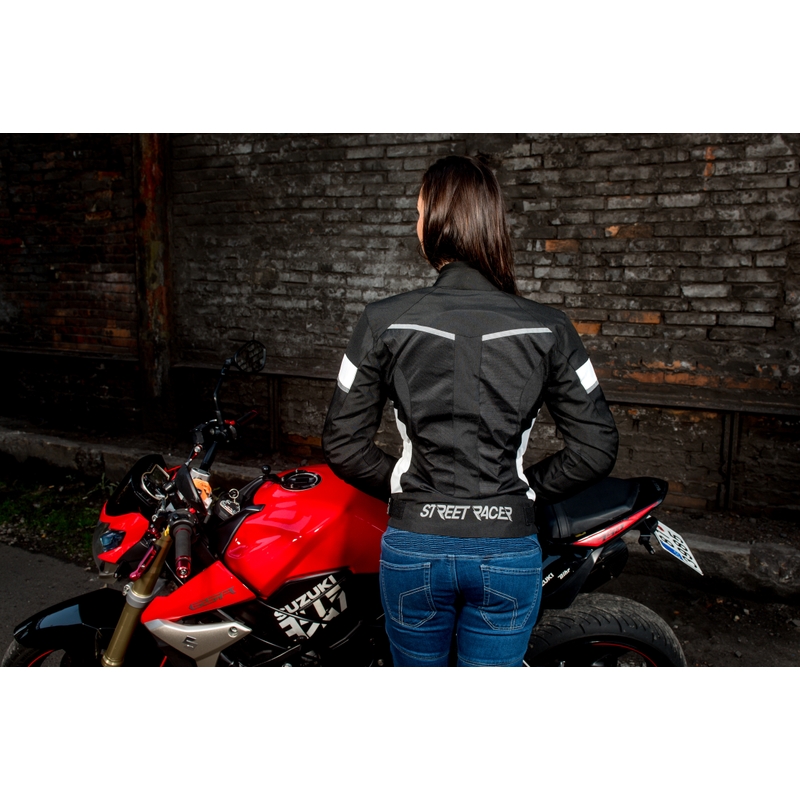 Damska kurtka motocyklowa Street Racer Betty czarno - biała