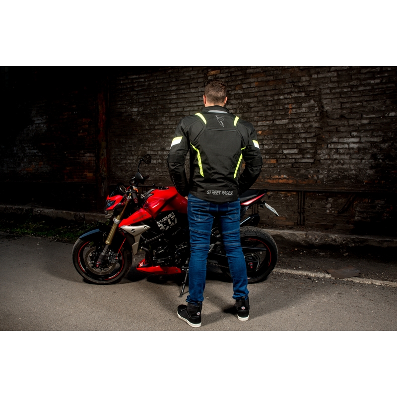 Kurtka motocyklowa Street Racer Cyklon czarno - fluo żółta wyprzedaż