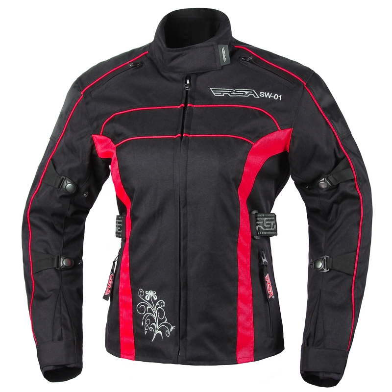 Damska kurtka motocyklowa RSA SW-01 czarno-czerwona wyprzedaż
