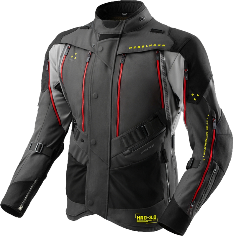 Kurtka motocyklowa Rebelhorn Hardy 3.0 antracytowo-szaro-żółta