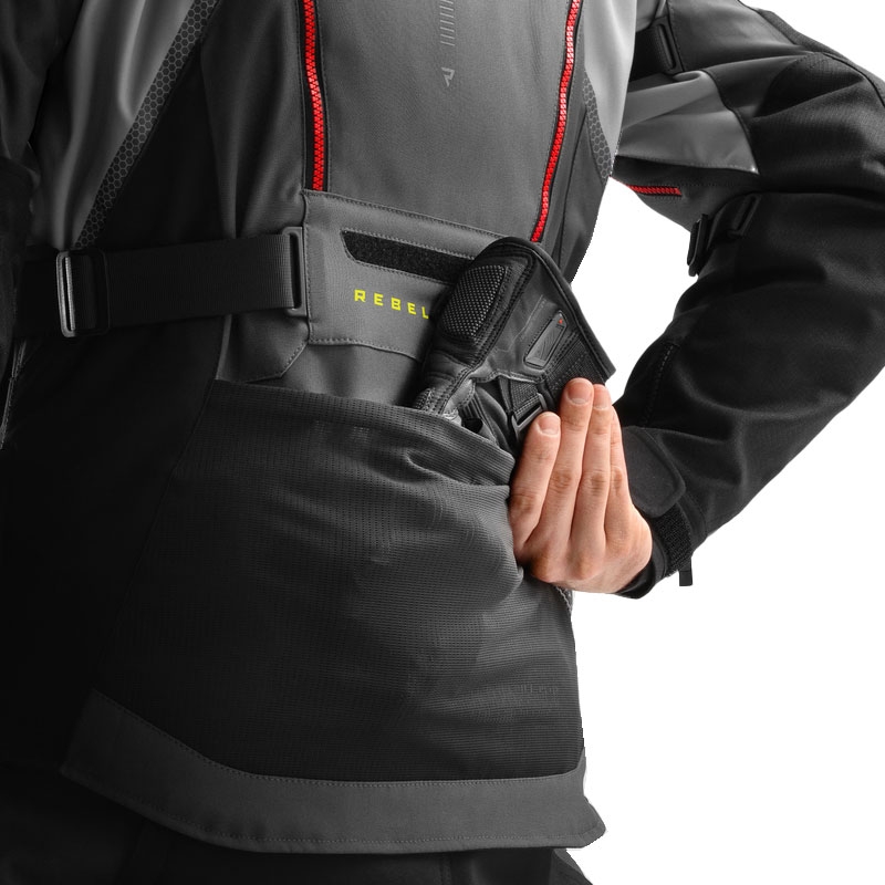Kurtka motocyklowa Rebelhorn Hardy 3.0 antracytowo-szaro-żółta