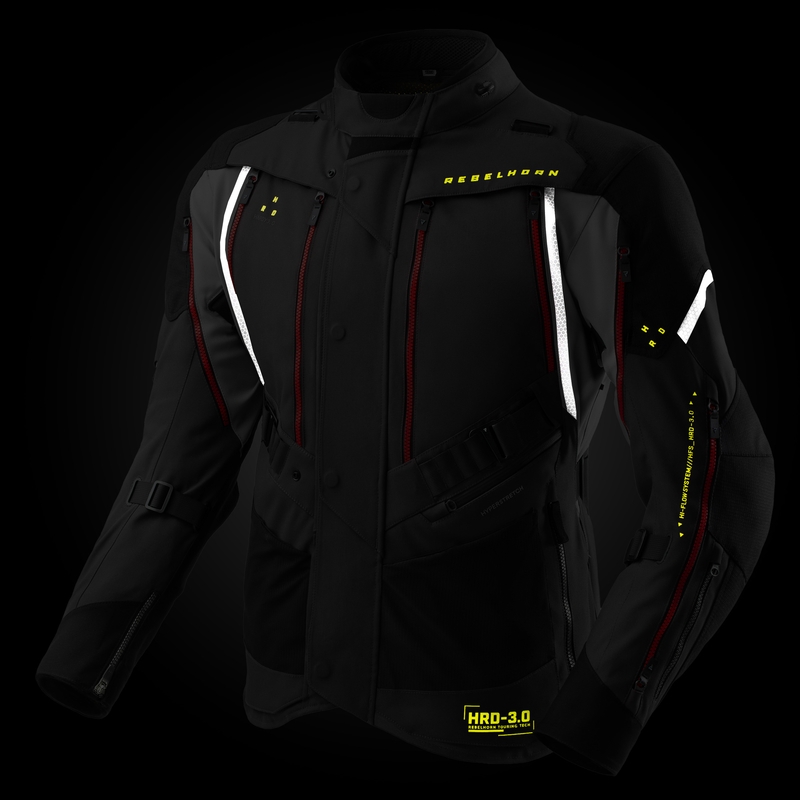 Kurtka motocyklowa Rebelhorn Hardy 3.0 antracytowo-szaro-żółta