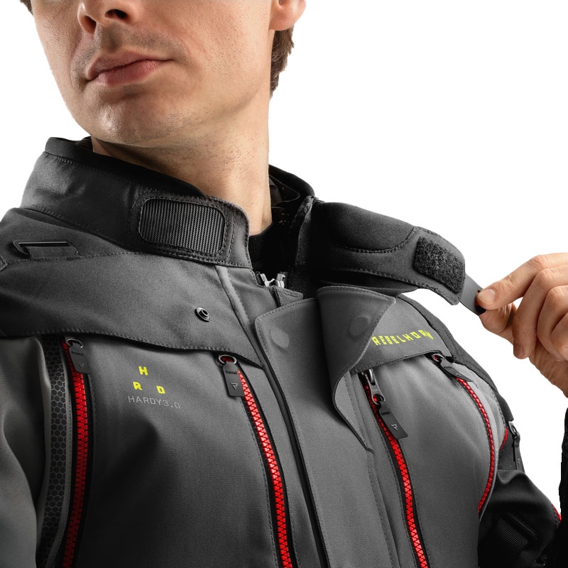 Kurtka motocyklowa Rebelhorn Hardy 3.0 antracytowo-szaro-żółta