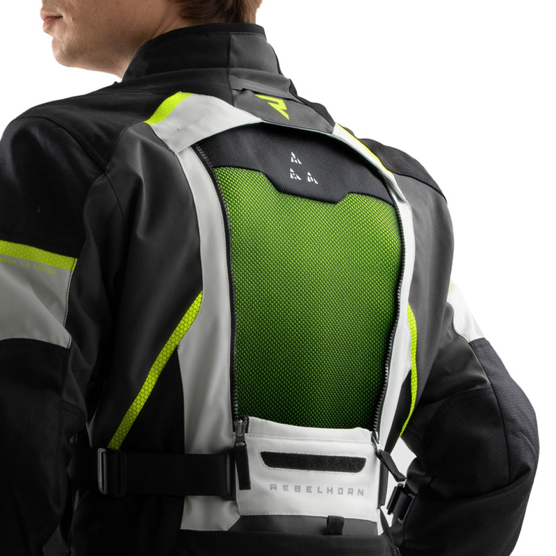 Kurtka motocyklowa Rebelhorn Hardy 3.0 czarno-szaro-fluo-żółta