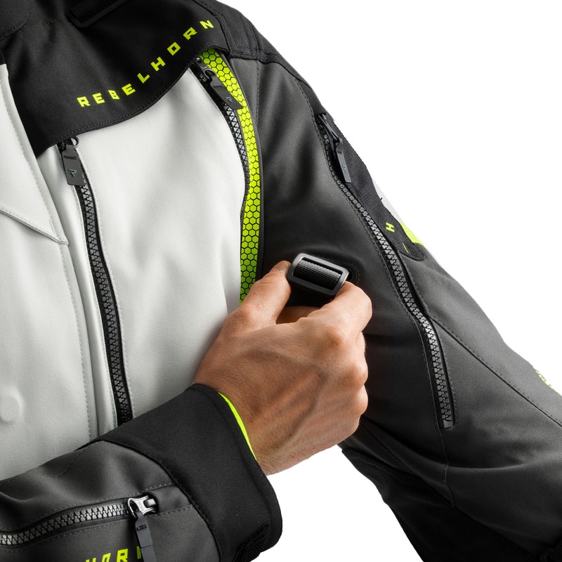 Kurtka motocyklowa Rebelhorn Hardy 3.0 czarno-szaro-fluo-żółta