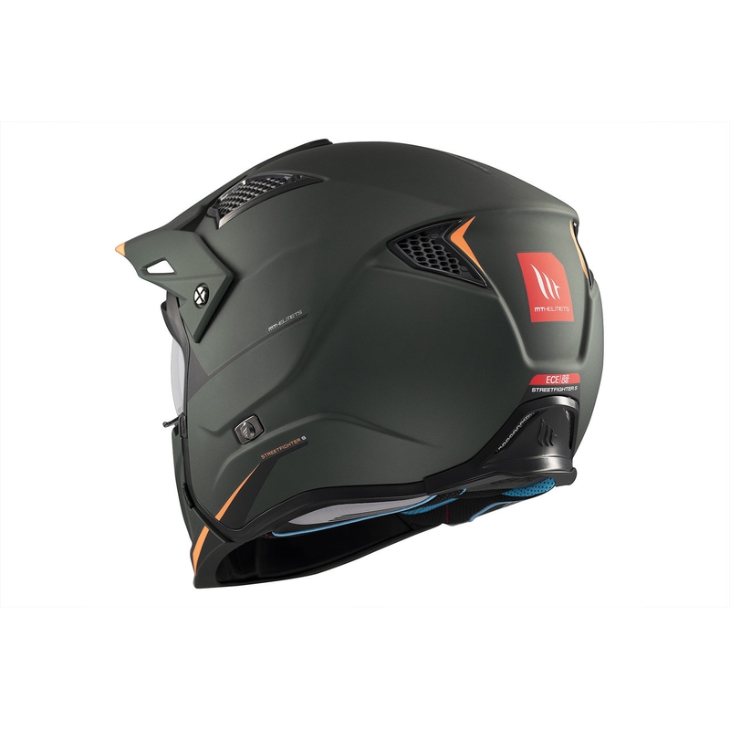 Kask otwarty z maską MT Streetfighter SV S Solid A6 matowa zieleń z wizjerem irydowym