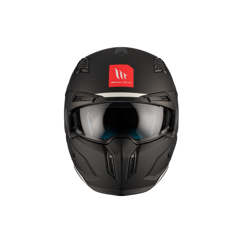 Kask otwarty z maską MT Streetfighter SV S Solid A1 czarny mat z wizjerem irydowym