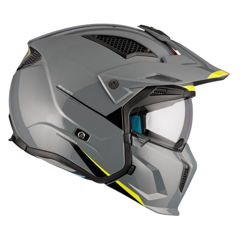 Kask otwarty z maską MT Streetfighter SV S Solid A22 błyszczący szary z wizjerem irydowym