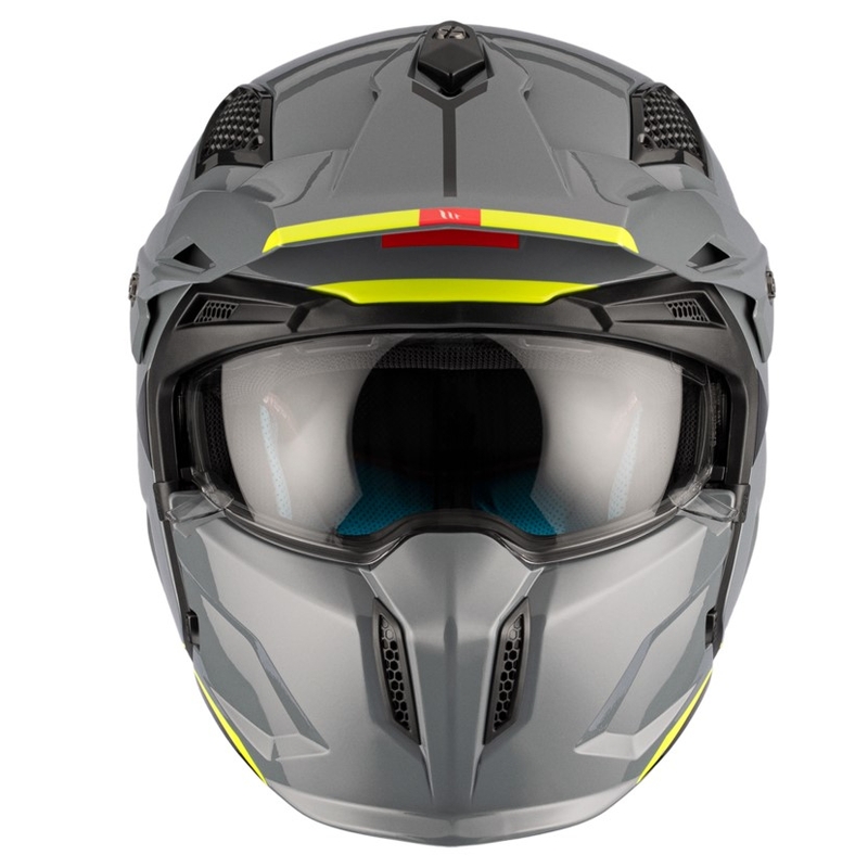 Kask otwarty z maską MT Streetfighter SV S Solid A22 błyszczący szary z wizjerem irydowym