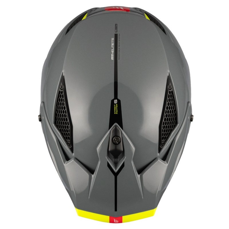 Kask otwarty z maską MT Streetfighter SV S Solid A22 błyszczący szary z wizjerem irydowym