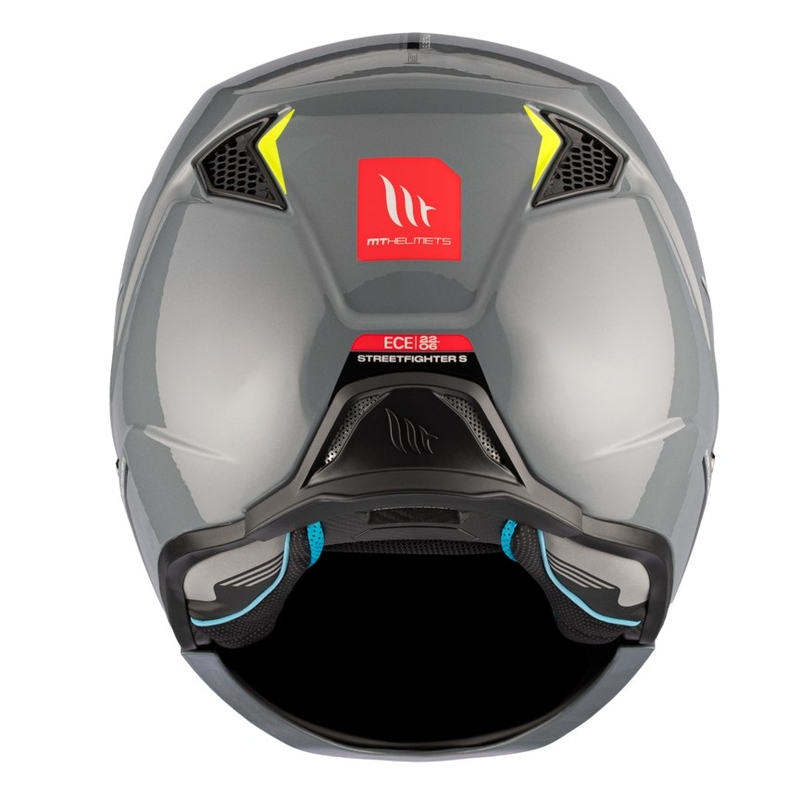 Kask otwarty z maską MT Streetfighter SV S Solid A22 błyszczący szary z wizjerem irydowym