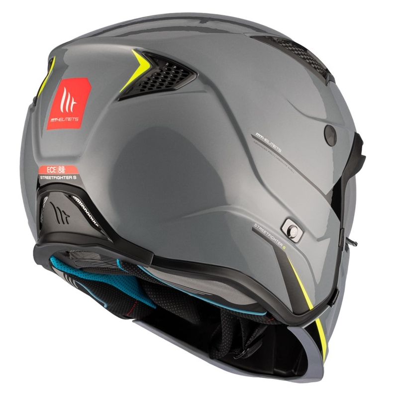 Kask otwarty z maską MT Streetfighter SV S Solid A22 błyszczący szary z wizjerem irydowym
