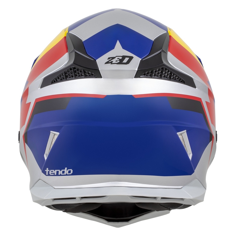 Kask motocrossowy ZED X1.9 Tendo perłowy niebiesko-czerwono-żółto-srebrny
