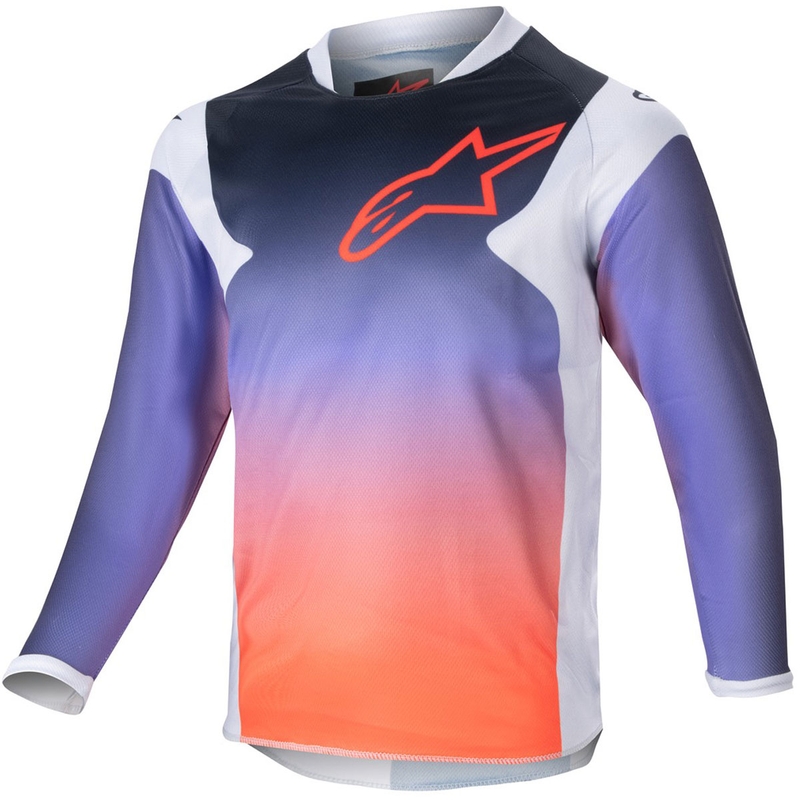 Koszulka motocrossowa dla dzieci Alpinestars Racer Hoen w kolorze jasnoszarym-gradientowo-czarnym