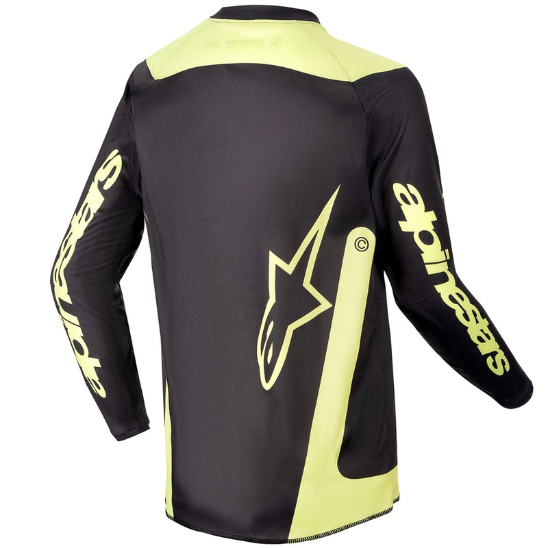 Koszulka motocrossowa dla dzieci Alpinestars Racer Lurv w kolorze czarno-fluo-żółtym