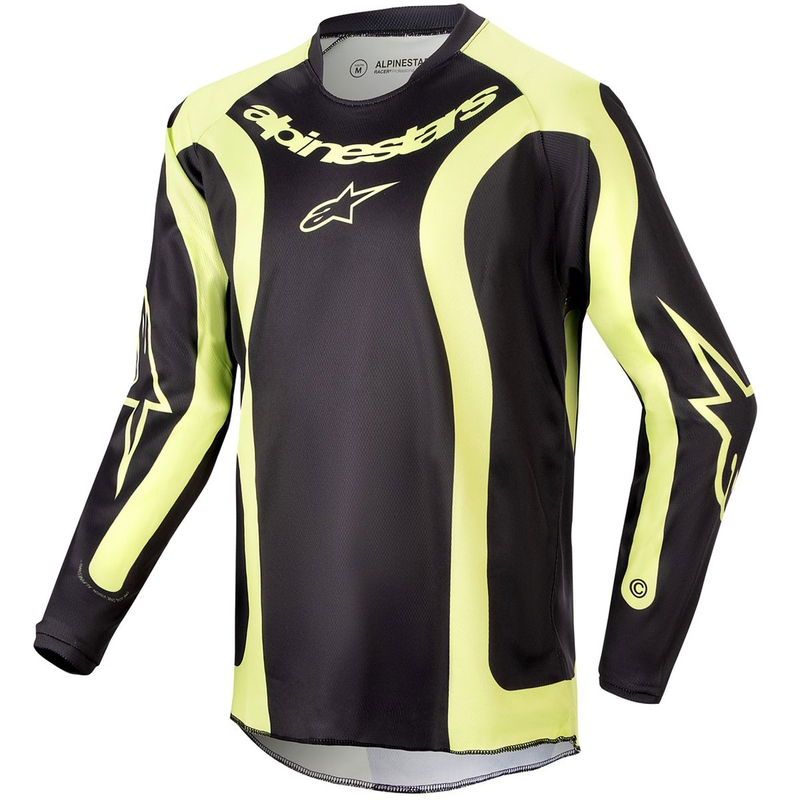Koszulka motocrossowa dla dzieci Alpinestars Racer Lurv w kolorze czarno-fluo-żółtym