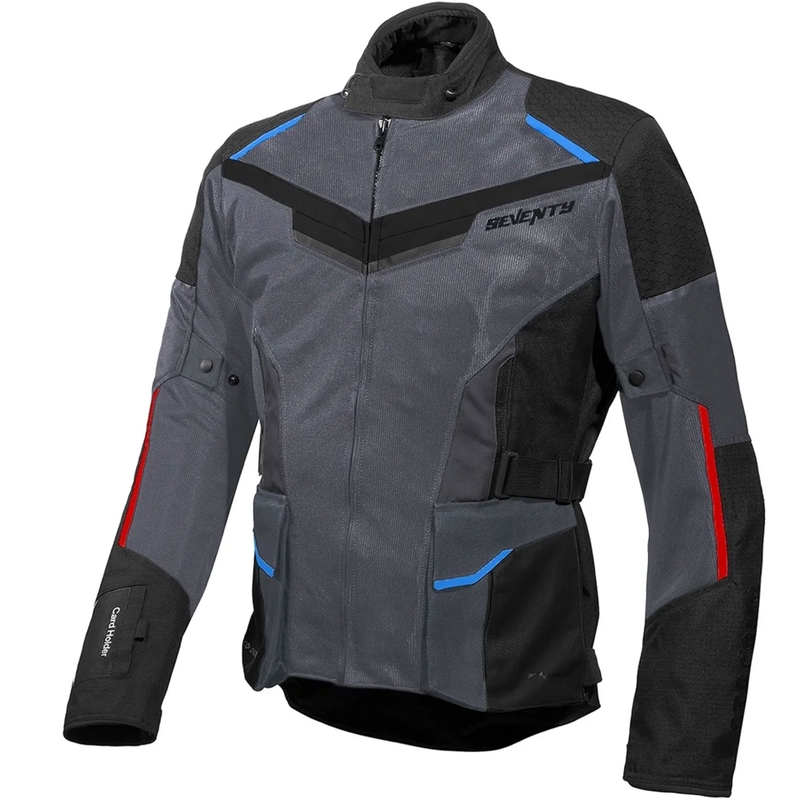 Kurtka motocyklowa Seventy Degrees SD-JT70 Atacama szaro-niebiesko-czerwona