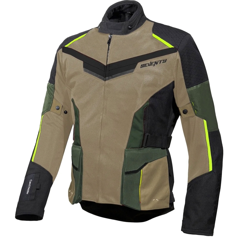 Kurtka motocyklowa Seventy Degrees SD-JT70 Atacama Sand-Green-Fluo Yellow