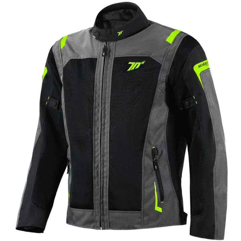 Kurtka motocyklowa Seventy Degrees SD-JT66 Sahara czarno-fluo-żółta