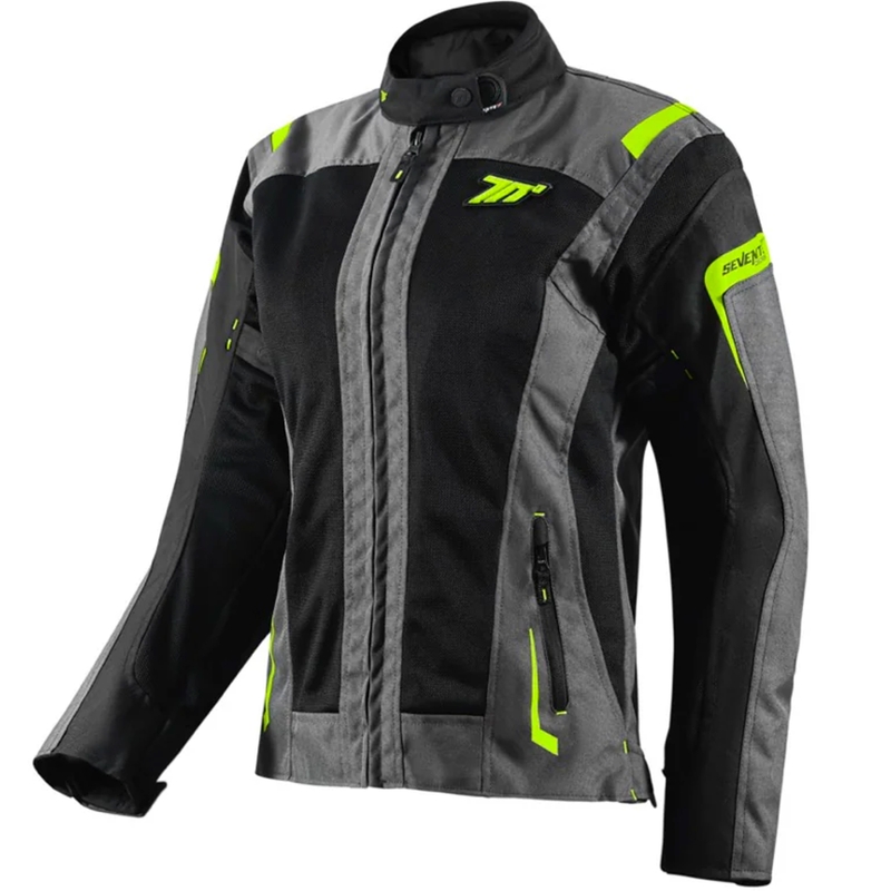 Kurtka motocyklowa damska Seventy Degrees SD-JT68 Sahara czarno-fluo-żółta