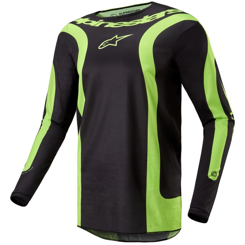 Koszulka motocrossowa Alpinestars Fluid Lurv czarno-fluo-żółta