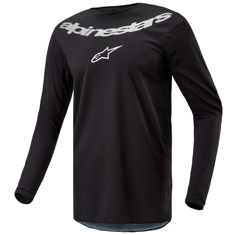 Koszulka motocrossowa Alpinestars Fluid Lucent w kolorze czarno-srebrnym