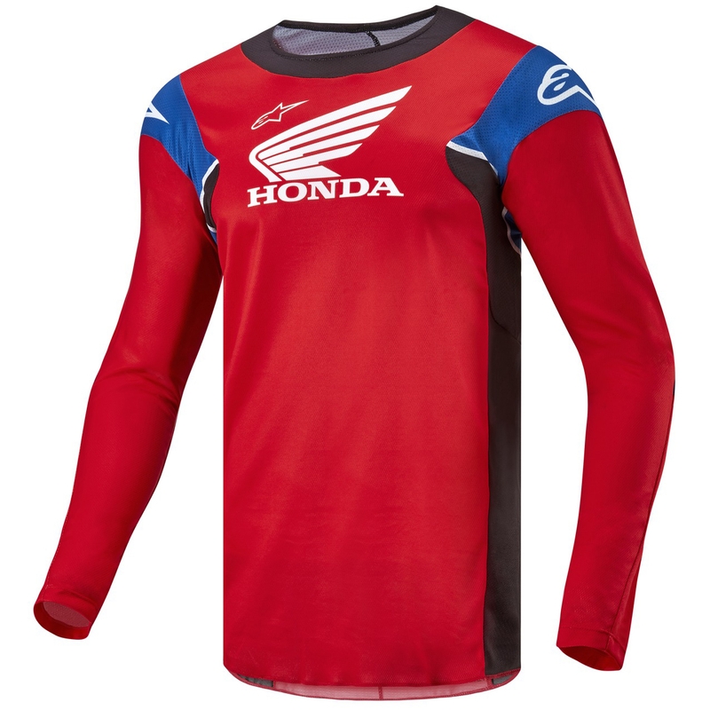 Koszulka motocrossowa Alpinestars Racer Iconic Honda Collection w kolorze czerwono-czarno-niebiesko-białym